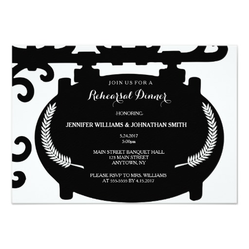Sign Wreath Rehearsal Dinner Invitations