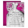Silver Pink Princess Masquerade Sweet 16 Invite
