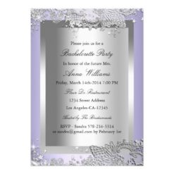 Silver Purple Mask & Jewel Lace Bachelorette Party Card - Image 2