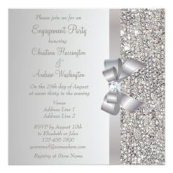 Bow & Diamond Engagement Party Card