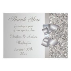 Bow & Diamond Wedding Thank You Card