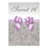 Silver Sequins Lilac Faux Bow Sweet 16 Card
