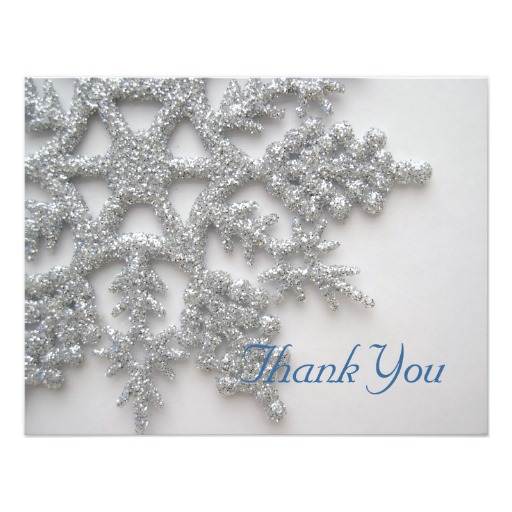 Silver Snowflakes Thank You Card
