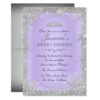Silver Winter Wonderland purple sweet 16 Invite