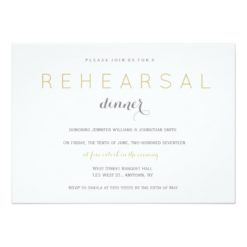 Silver & gold modern rehearsal dinner invitations