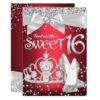 Sparkle Tiara Heels Sweet 16 Invite Red