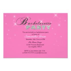 Sparkly Glitter Pink Bachelorette Party Invitation