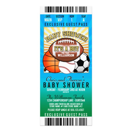Sports Theme Party Baby Shower Card
