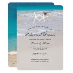 Starfish Beach Sand Rehearsal Dinner Invitation