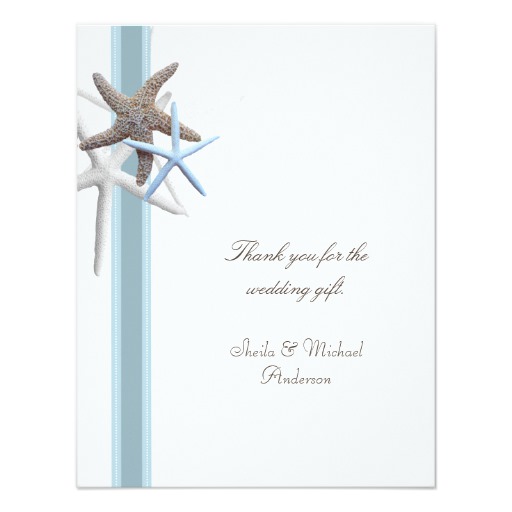 Starfish Beach Wedding Tropical Thank You Cards