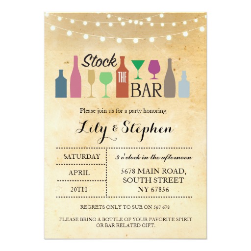 Stock The Bar Lights Party Engagement Invitation