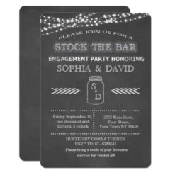 Stock the Bar Chalkboard Mason Jar Engagement Card