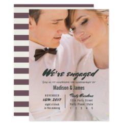 Stripe | plum | Engagement Party Invitations