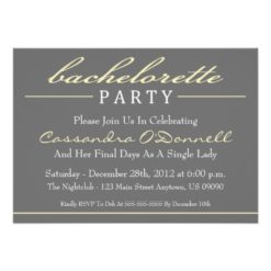 Stylish Bachelorette Party Invitations (Yellow)