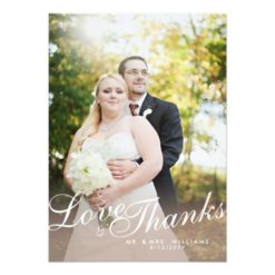 Stylish Light Modern Script Love Thanks Flat Card