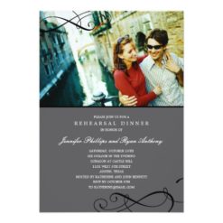 Stylish Scrolls Rehearsal Dinner or Wedding Shower Card