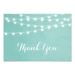 Summer String Lights Wedding Thank You Card
