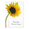 Sunflower on White Wedding Flat Thank You Notes Card