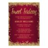 Sweet 16 Burgundy Gold Glitter Birthday Invitation