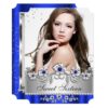 Sweet 16 Photo Royal Blue Silver Diamond Jewel Card