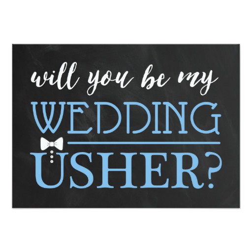 TYPOGRAPHIC WILL YOU BE MY USHER | GROOMSMAN CARD