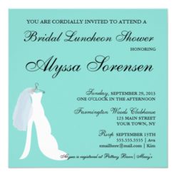 Teal Blue Here Comes The Bride Party Invitation - Image 2
