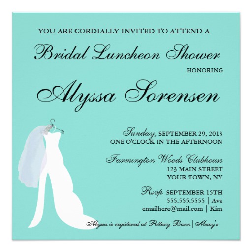 Teal Blue Here Comes The Bride Party Invitation - Image 2