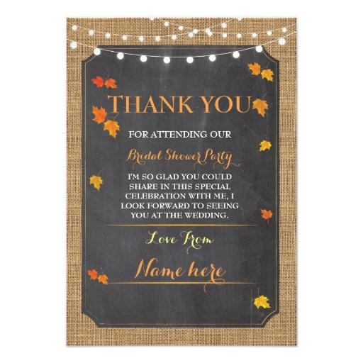 Thank You Cards Fall In Love Bridal Shower Party