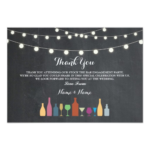 Thank You Cards Stock The Bar Lights Drinks Chalk