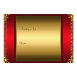 Thank You Red Gold Thank You Card - Image 2