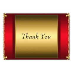 Thank You Red Gold Thank You Card
