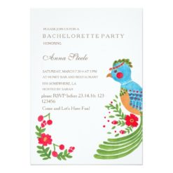 The Blue Quetzal Bachelorette Party Invitation