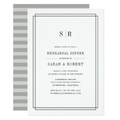 Timeless Monogram Rehearsal Dinner Invitation