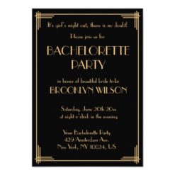 Tiny Gatsby Art Deco Bachelorette Party Invite
