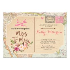 Travel themed Bridal Shower Invitation