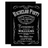 Trendy Black & White Typography Bachelor Party Card