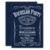 Trendy Navy Typography Bachelor Party Card