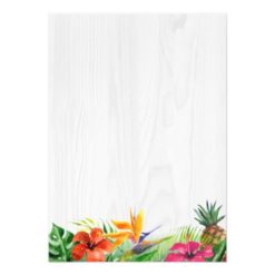 Tropical Floral Flamingo Luau Bachelorette Party Card - Image 2