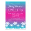 Tropical Teal Pink Sweet 16 Birthday Card