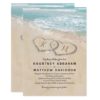Tropical Vintage Beach Heart Shore Wedding Invitation Card