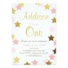 Twinkle Little Star pink gold birthday invitation