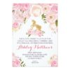 Unicorn birthday FIRST Floral Invitation