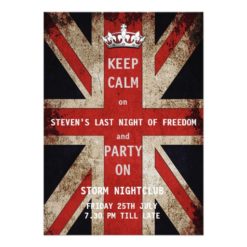 Union Jack UK Flag Bachelor Party Card