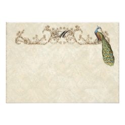Vintage Peacock & Etchings Thank You Note Cards