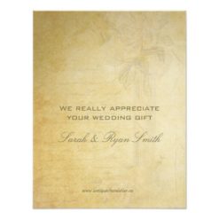 Vintage Pink Rose & Swirl Wedding Thank You Cards - Image 2