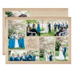 Vintage Rustic Photo Collage Thank You Cards