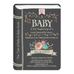 Vintage Storybook Baby shower invitation Unisex