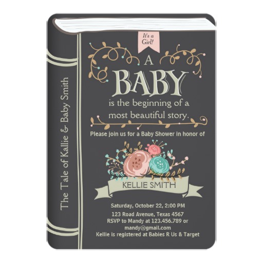 Vintage Storybook Baby shower invitation Unisex