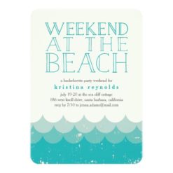 Vintage Waves Beach Weekend Getaway Invitation