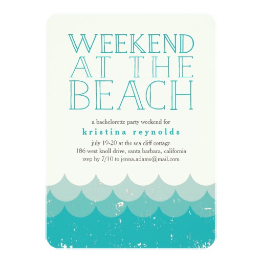 Vintage Waves Beach Weekend Getaway Invitation
